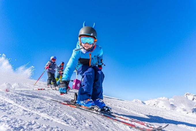 Familie skiën +_Alpe d’Huez